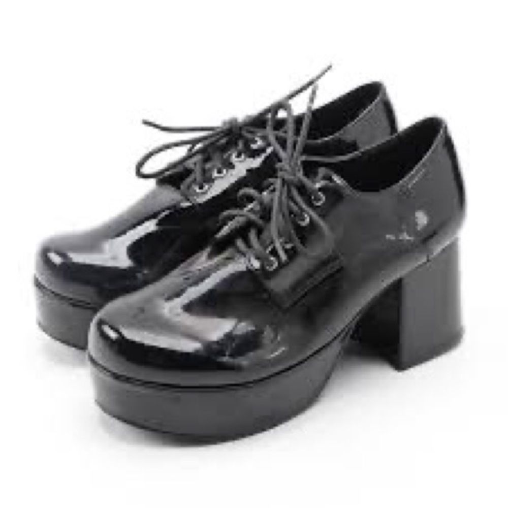 1031 Black Patent Platform Shoes- Unisex